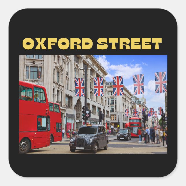 Oxford Street Stickers in Black (Front)