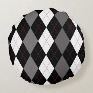 Oxford Tales A Deux Argyle Round Pillow