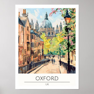 Oxford United Kingdom Art Illustration Travel Poster