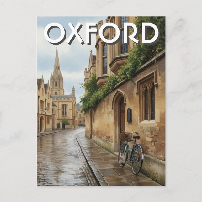 Oxford University England Travel Postcard (Front)