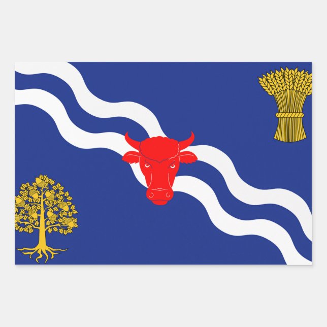 Oxfordshire flag oxford england province symbol wrapping paper sheet (Front)