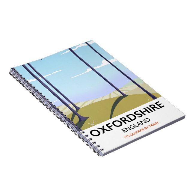 Oxfordshire vintage style travel poster notebook (Right Side)