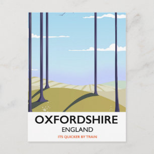 Oxfordshire vintage style travel poster postcard