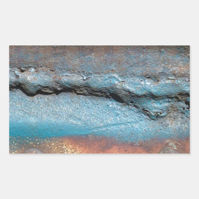 Oxidised Metal Rectangular Sticker (Front)