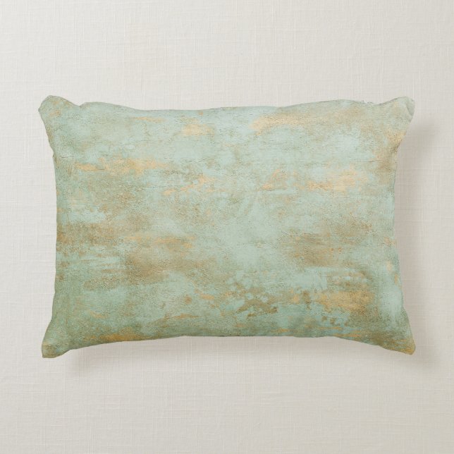 Oxidized Copper and Green Texture Decorative Cushion (Front)