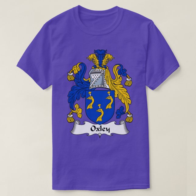 Oxley Coat of Arms Family Crest  T-Shirt (Design Front)