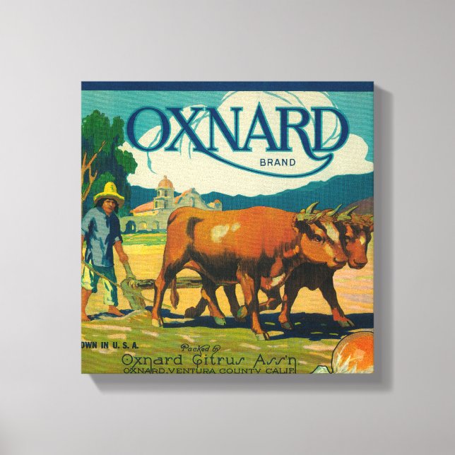 Oxnard Orange LabelOxnard, CA Canvas Print (Front)