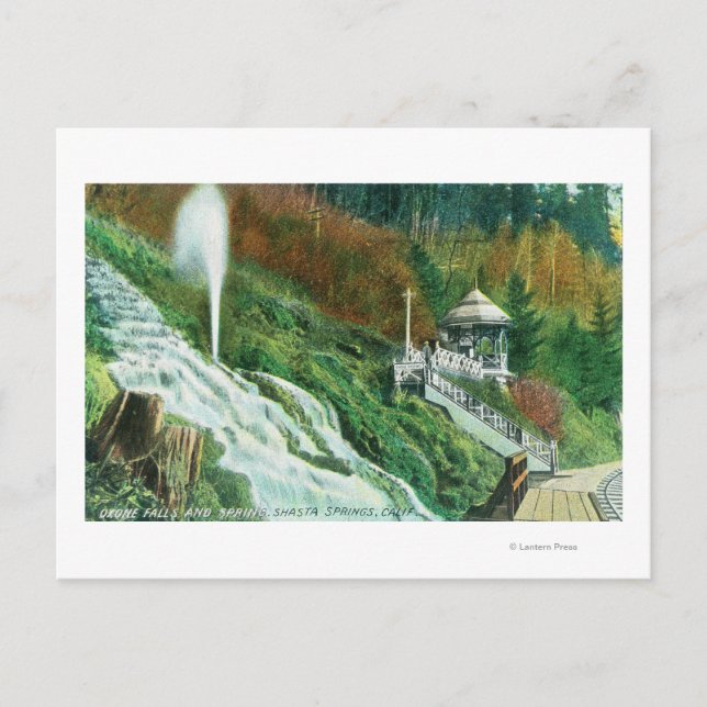 Oxone Falls and Spring ViewShasta Springs, CA Postcard (Front)