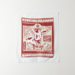 Oxtail soup pop art tapestry<br><div class="desc">A pop art illustration of a sachet of oxtail soup. This design has a ox or cow on a food packet. A design for anyone who loves to drink hot soup in winter. This is part of my food packaging design art series.</div>