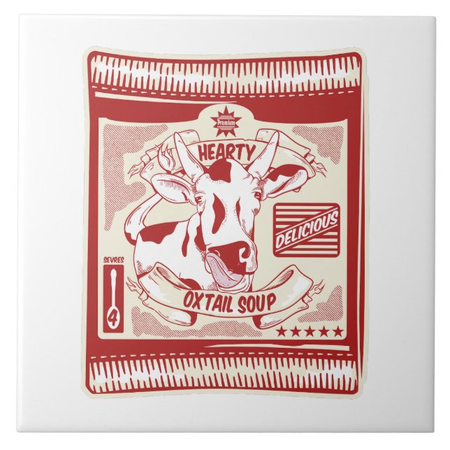 Oxtail soup pop art tile (Front)