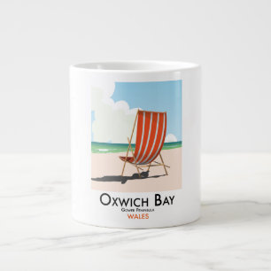 Oxwich Bay Gower Peninsula vintage travel poster. Large Coffee Mug