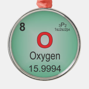 Oxygen Individual Element of the Periodic Table Metal Tree Decoration