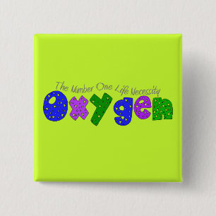 "Oxygen" Respiratory Therapist T-Shirts & Gifts 15 Cm Square Badge