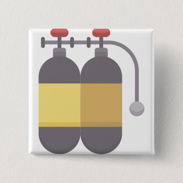 Oxygen tank - scuba tank 15 cm square badge (Front)