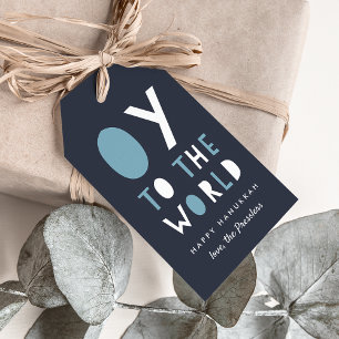 Oy to the World Funny Hanukkah Gift Tags