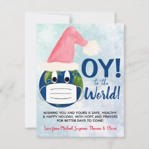 OY to the World! Funny Pandemic Christmas Hanukkah Holiday Card