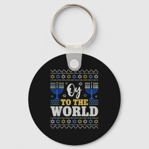 Oy To The World Hanukkah Humor For Families And Fr Key Ring