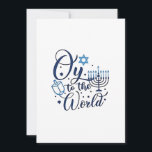 Oy to the World Hanukkah Jewish Funny  Announcement<br><div class="desc">Jewish holiday humour,  Hanukkah 2025,  menorah celebration,  oy vey joke,  Hanukkah pun,  Jewish Christmas parody,  holiday season Jewish humour,  festive Jewish saying,  menorah tee</div>