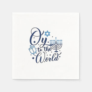 Oy to the World Hanukkah Jewish Funny  Napkin
