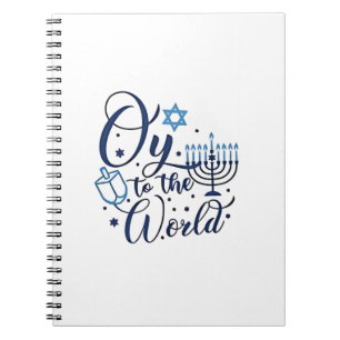Oy to the World Hanukkah Jewish Funny  Notebook