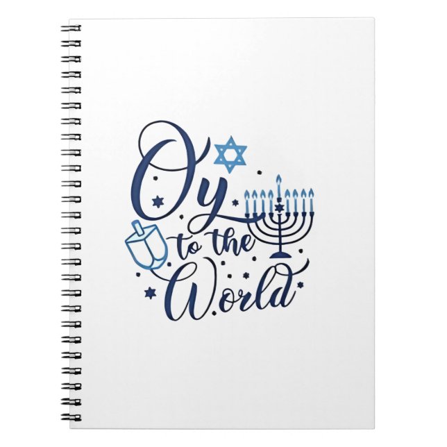 Oy to the World Hanukkah Jewish Funny  Notebook (Front)