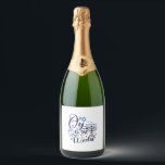 Oy to the World Hanukkah Jewish Funny  Sparkling Wine Label<br><div class="desc">Jewish holiday humour,  Hanukkah 2025,  menorah celebration,  oy vey joke,  Hanukkah pun,  Jewish Christmas parody,  holiday season Jewish humour,  festive Jewish saying,  menorah tee</div>