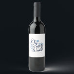 Oy to the World Hanukkah Jewish Funny  Wine Label<br><div class="desc">Jewish holiday humour,  Hanukkah 2025,  menorah celebration,  oy vey joke,  Hanukkah pun,  Jewish Christmas parody,  holiday season Jewish humour,  festive Jewish saying,  menorah tee</div>