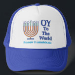 Oy-To-The-World-Happy-Hanukkah Trucker Hat<br><div class="desc">Oy To The World - Happy Hanukkah</div>