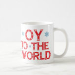 OY to the world Holiday Mug<br><div class="desc">Funny and festive Holiday Humour Mug OY to the World with blue Snowflakes</div>