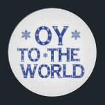 OY to the world Round Glass Cutting Board<br><div class="desc">OY to the world! Christmas and Hanukkah Humour Round Glass Cutting Board</div>