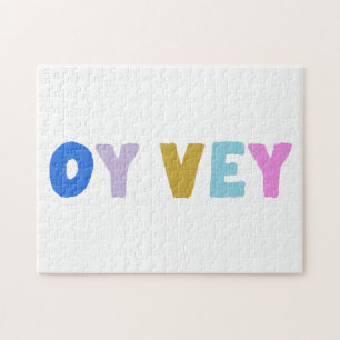 Oy Vey Funny Yiddish Expression Cute Colourful  Jigsaw Puzzle