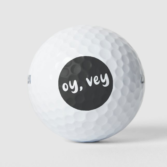 Oy, Vey Yiddish Saying Simple Typography Funny Golf Balls (Front)
