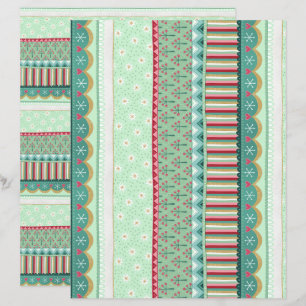 oyful Stripe Green Christmas Scrapbook Paper