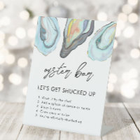 Oyster Bar Coastal Wedding Table Sign,