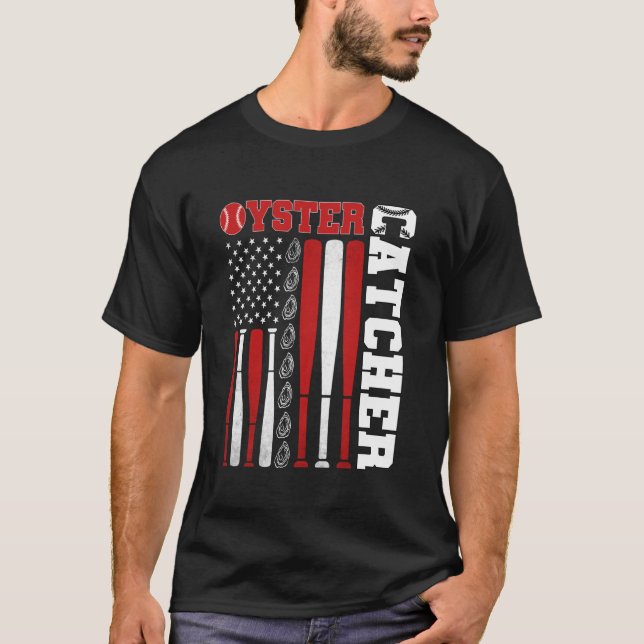 Oyster Catchers Baseball Funny T-Shirt (Front)