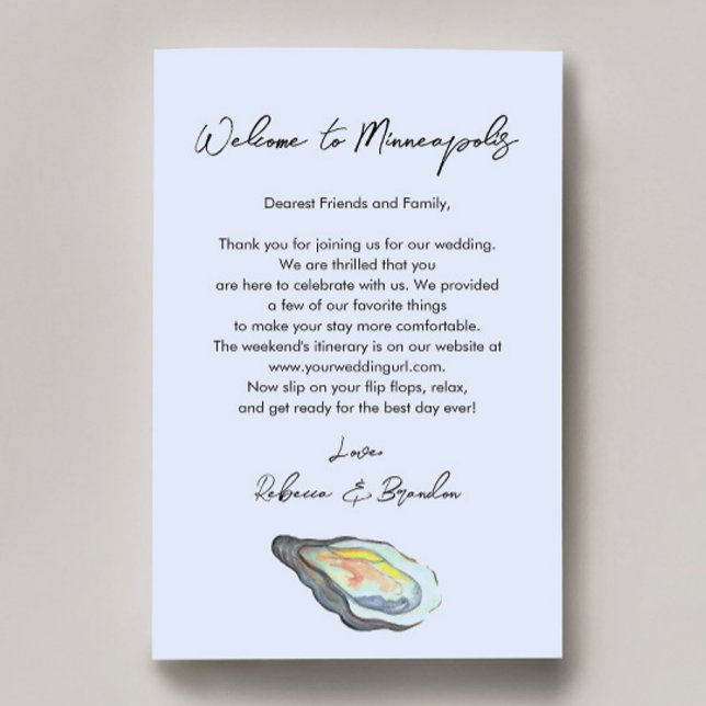 Oyster Coastal Wedding Welcome Bag Letter (Creator Uploaded)