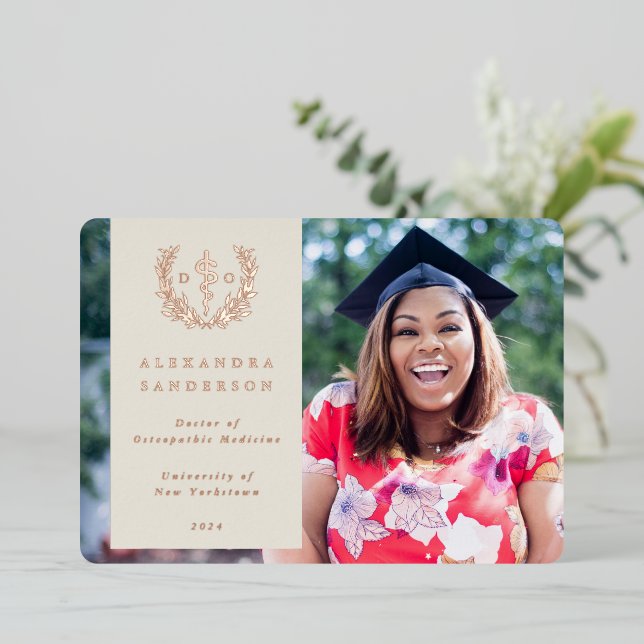 Oyster DO Asclepius Graduation Photo Announcement (Standing Front)
