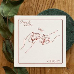 oyster drawing party  napkin