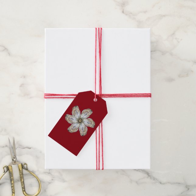 Oyster Flower Gift Tag - Design A (With Twine)