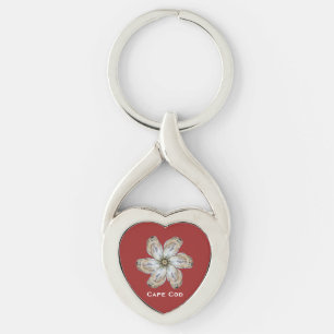 Oyster Flower Keychain - Design A Red