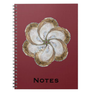 Oyster Flower Notebook - Design C Maroon
