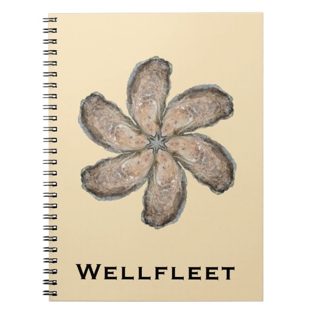 Oyster Flower Notebook - Design D Tan (Front)