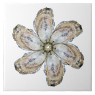 Oyster Flower Tile - Design A White