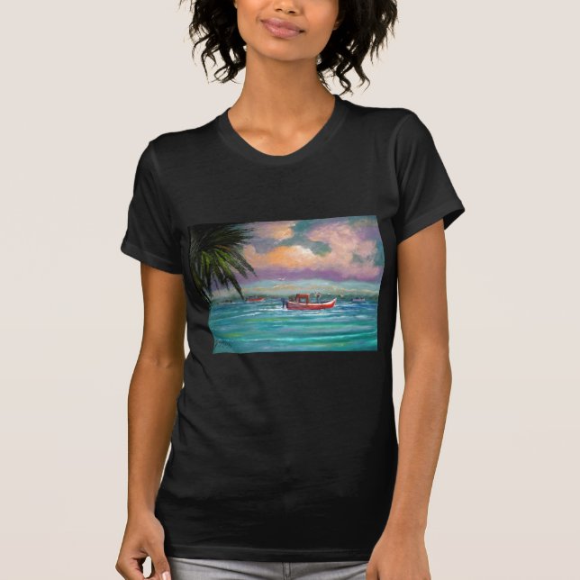 Oyster harvesting in Apalachicola Bay T-Shirt (Front)