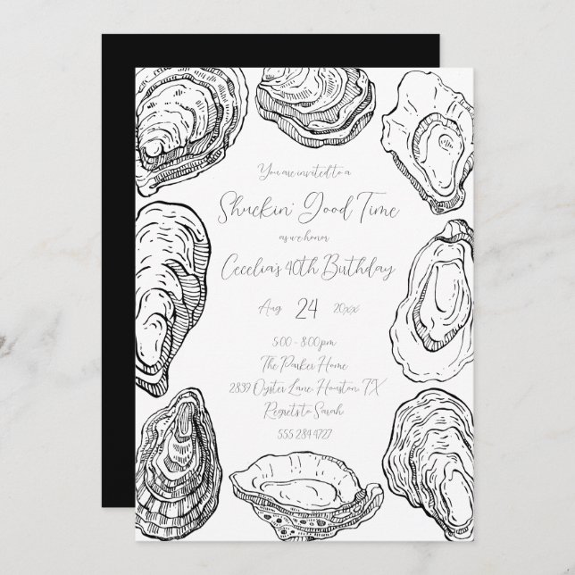 Oyster Party Invitation (Front/Back)