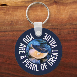 OYSTER Pearl of Great Value Custom Christian Key Ring