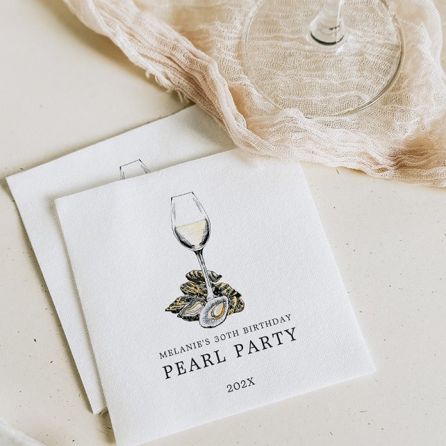Oyster Pearl Party Dinner Napkin (Creator Uploaded)
