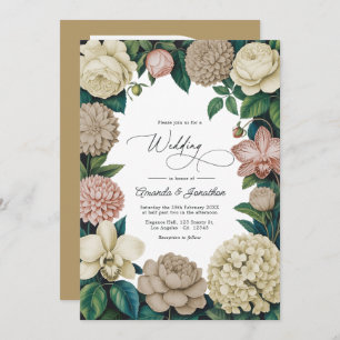 Oyster Pearl, Soft Taupe & Champagne Blush Wedding Invitation