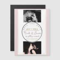 Oyster Pink & Gold Modern Minimal Save the Date