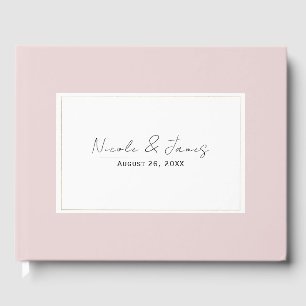 Oyster Pink & Gold Modern Minimal Wedding Guest Book